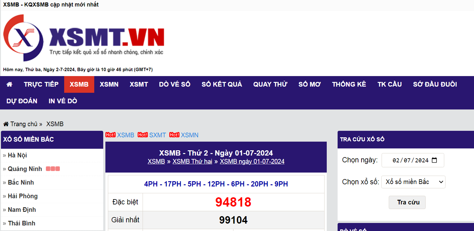 XSMB - KQXSMB cập nhật mới nhất