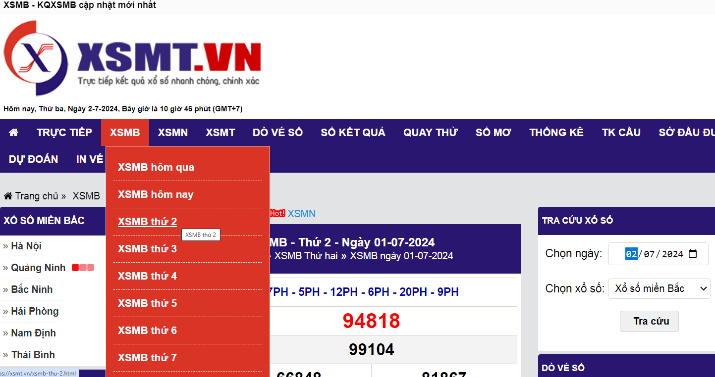 XSMB - KQXSMB cập nhật mới nhất